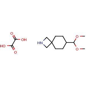 Chemical structure of 7-(Dimethoxymethyl)-2-azaspiro[3.5]nonane oxalate , AChemBlock AD291654