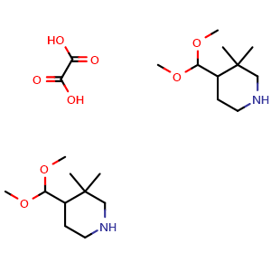 Chemical structure of 4-(Dimethoxymethyl)-3,3-dimethyl-piperidine hemi(oxalic acid) , AChemBlock AD291655