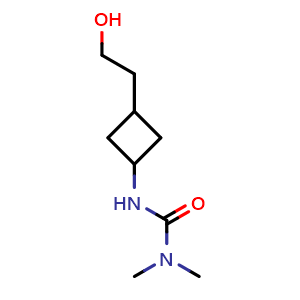 Chemical structure of 3-[3-(2-Hydroxyethyl)cyclobutyl]-1,1-dimethyl-urea , AChemBlock AD291656