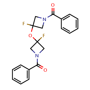Chemical structure of [3-(1-Benzoyl-3-fluoro-azetidin-3-yl)oxy-3-fluoro-azetidin-1-yl]-phenyl-methanone , AChemBlock AD291657