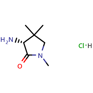Chemical structure of (3R)-3-Amino-1,4,4-trimethyl-pyrrolidin-2-one hydrochloride , AChemBlock AD291662