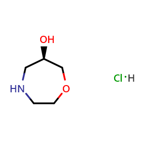 Chemical structure of (6R)-Hexahydro-1,4-oxazepin-6-ol HCl salt , AChemBlock AD291663