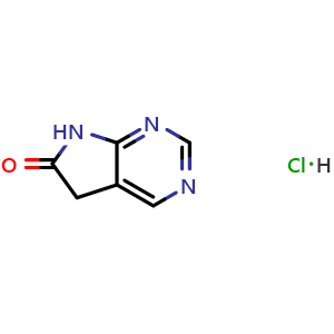 Chemical structure of 5,7-Dihydropyrrolo[2,3-d]pyrimidin-6-one hydrochloride , AChemBlock AD291670