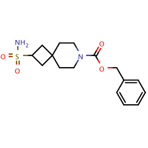 Chemical structure of Benzyl 2-sulfamoyl-7-azaspiro[3.5]nonane-7-carboxylate , AChemBlock AD291678