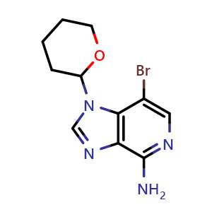 Chemical structure of 7-Bromo-1-tetrahydropyran-2-yl-imidazo[4,5-c]pyridin-4-amine , AChemBlock AD291679