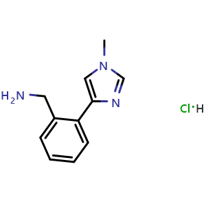 Chemical structure of [2-(1-Methylimidazol-4-yl)phenyl]methanamine hydrochloride , AChemBlock AD291684