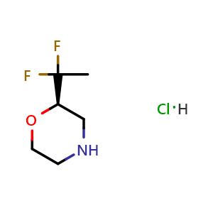 Chemical structure of (2R)-2-(1,1-Difluoroethyl)morpholine hydrochloride , AChemBlock AD291690