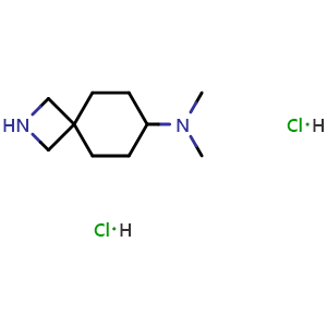 Chemical structure of N,N-Dimethyl-2-azaspiro[3.5]nonan-7-amine dihydrochloride , AChemBlock AD291705