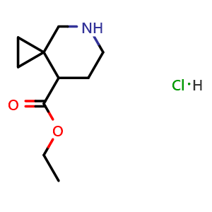 Chemical structure of Ethyl 5-azaspiro[2.5]octane-8-carboxylate hydrochloride , AChemBlock AD291711
