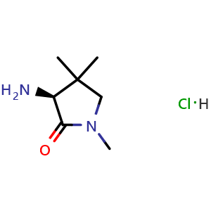 Chemical structure of (3S)-3-Amino-1,4,4-trimethyl-pyrrolidin-2-one hydrochloride , AChemBlock AD291712