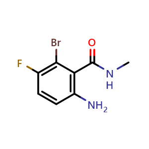 Chemical structure of 6-Amino-2-bromo-3-fluoro-N-methylbenzamide , AChemBlock AD291722