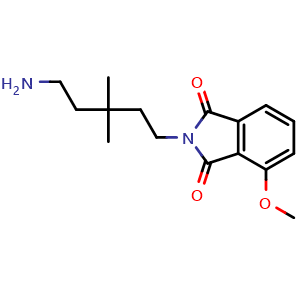 Chemical structure of 2-(5-Amino-3,3-dimethylpentyl)-4-methoxyisoindoline-1,3-dione , AChemBlock AD291732
