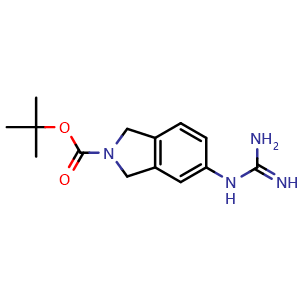 Chemical structure of tert-Butyl 5-guanidinoisoindoline-2-carboxylate , AChemBlock AD291734