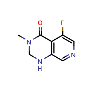 Chemical structure of 5-Fluoro-3-methyl-2,3-dihydropyrido[3,4-d]pyrimidin-4(1H)-one , AChemBlock AD291759