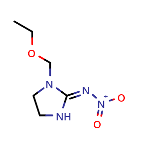 Chemical structure of (E)-N-(1-(Ethoxymethyl)imidazolidin-2-ylidene)nitramide , AChemBlock AD291766