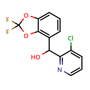 Chemical structure of (3-Chloropyridin-2-yl)(2,2-difluorobenzo[d][1,3]dioxol-4-yl)methanol , AChemBlock AD291781