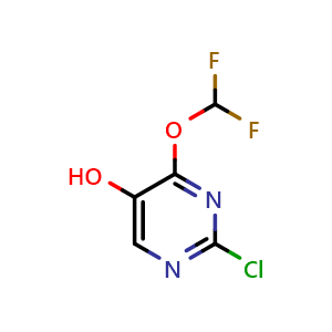 Chemical structure of 2-Chloro-4-(difluoromethoxy)pyrimidin-5-ol , AChemBlock AD291795