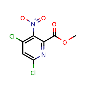 Chemical structure of Methyl 4,6-dichloro-3-nitropicolinate , AChemBlock AD291801