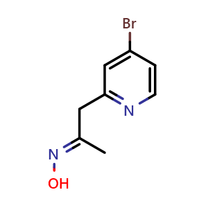 Chemical structure of (E)-1-(4-Bromopyridin-2-yl)propan-2-one oxime , AChemBlock AD291802