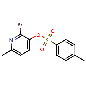 Chemical structure of 2-Bromo-6-methylpyridin-3-yl 4-methylbenzenesulfonate , AChemBlock AD291805