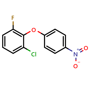 Chemical structure of 1-Chloro-3-fluoro-2-(4-nitrophenoxy)benzene , AChemBlock AD291807