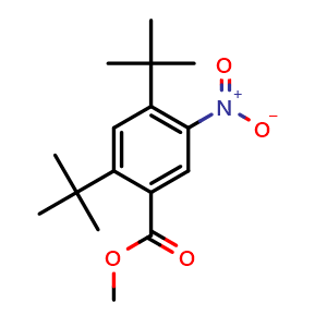 Chemical structure of Methyl 2,4-di-tert-butyl-5-nitrobenzoate , AChemBlock AD291809