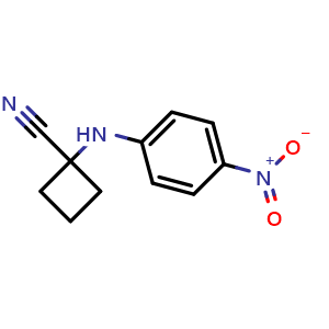 Chemical structure of 1-((4-Nitrophenyl)amino)cyclobutane-1-carbonitrile , AChemBlock AD291812