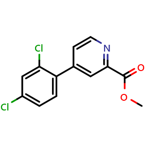 Chemical structure of Methyl 4-(2,4-dichlorophenyl)picolinate , AChemBlock AD291816