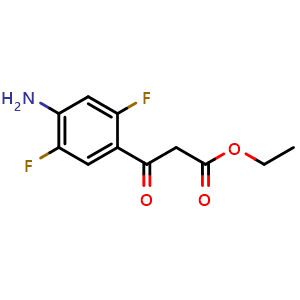 Chemical structure of Ethyl 3-(4-amino-2,5-difluorophenyl)-3-oxopropanoate , AChemBlock AD291819