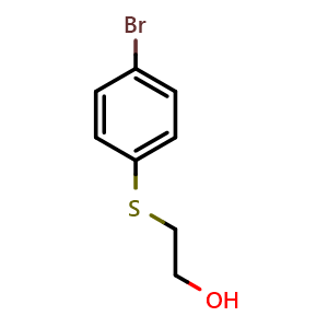 Chemical structure of 2-((4-Bromophenyl)thio)ethan-1-ol , AChemBlock AD291820