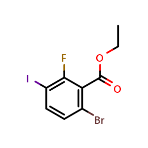 Chemical structure of Ethyl 6-bromo-2-fluoro-3-iodobenzoate , AChemBlock AD291827