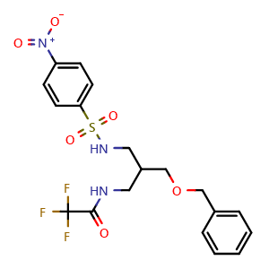 Chemical structure of N-(3-(Benzyloxy)-2-[(4-nitrobenzenesulfonamido)methyl]propyl)-2,2,2-trifluoroacetamide , AChemBlock AD291830