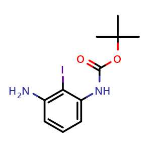 Chemical structure of tert-Butyl (3-amino-2-iodophenyl)carbamate , AChemBlock AD291831