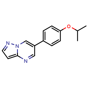 Chemical structure of 6-(4-Isopropoxyphenyl)pyrazolo[1,5-a]pyrimidine , AChemBlock AD291837