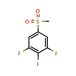 Chemical structure of 1,3-Difluoro-2-iodo-5-(methylsulfonyl)benzene , AChemBlock AD291843