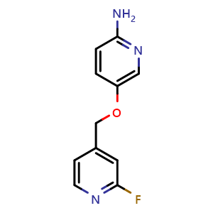 Chemical structure of 5-((2-Fluoropyridin-4-yl)methoxy)pyridin-2-amine , AChemBlock AD291846