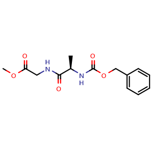 Chemical structure of Methyl ((benzyloxy)carbonyl)-D-alanylglycinate , AChemBlock AD291849