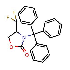 Chemical structure of 4-(Difluoromethyl)-3-trityloxazolidin-2-one , AChemBlock AD291850