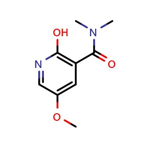 Chemical structure of 2-Hydroxy-5-methoxy-N,N-dimethylnicotinamide , AChemBlock AD291852