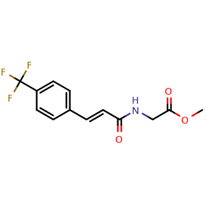 Chemical structure of Methyl (E)-(3-(4-(trifluoromethyl)phenyl)acryloyl)glycinate , AChemBlock AD291853