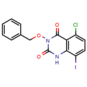 Chemical structure of 3-(Benzyloxy)-5-chloro-8-iodoquinazoline-2,4(1H,3H)-dione , AChemBlock AD291857