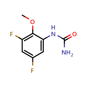 Chemical structure of 1-(3,5-Difluoro-2-methoxyphenyl)urea , AChemBlock AD291861