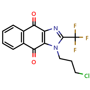 Chemical structure of 1-(3-Chloropropyl)-2-(trifluoromethyl)-1H-naphtho[2,3-d]imidazole-4,9-dione , AChemBlock AD291862