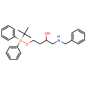 Chemical structure of 1-(Benzylamino)-4-((tert-butyldiphenylsilyl)oxy)butan-2-ol , AChemBlock AD291866
