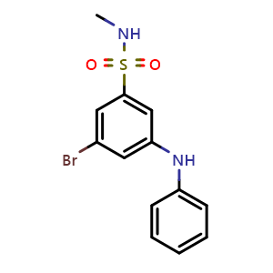 Chemical structure of 3-Bromo-N-methyl-5-(phenylamino)benzenesulfonamide , AChemBlock AD291902