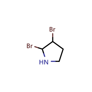 Chemical structure of 2,3-Dibromopyrrolidine , AChemBlock AD291905