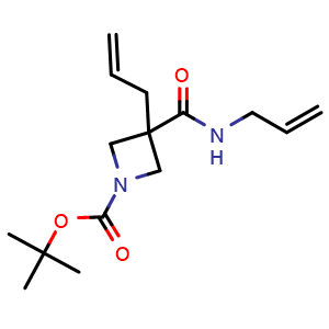 Chemical structure of tert-Butyl 3-allyl-3-(allylcarbamoyl)azetidine-1-carboxylate , AChemBlock AD291917