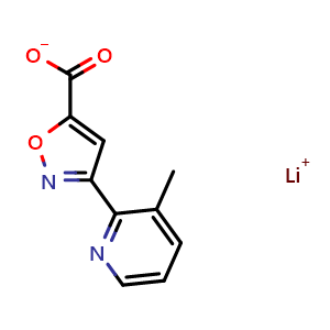Chemical structure of Lithium 3-(3-methylpyridin-2-yl)isoxazole-5-carboxylate , AChemBlock AD291944