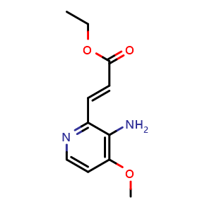 Chemical structure of Ethyl (E)-3-(3-amino-4-methoxypyridin-2-yl)acrylate , AChemBlock AD291945