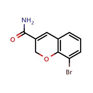 Chemical structure of 8-Bromo-2H-chromene-3-carboxamide , AChemBlock AD291949